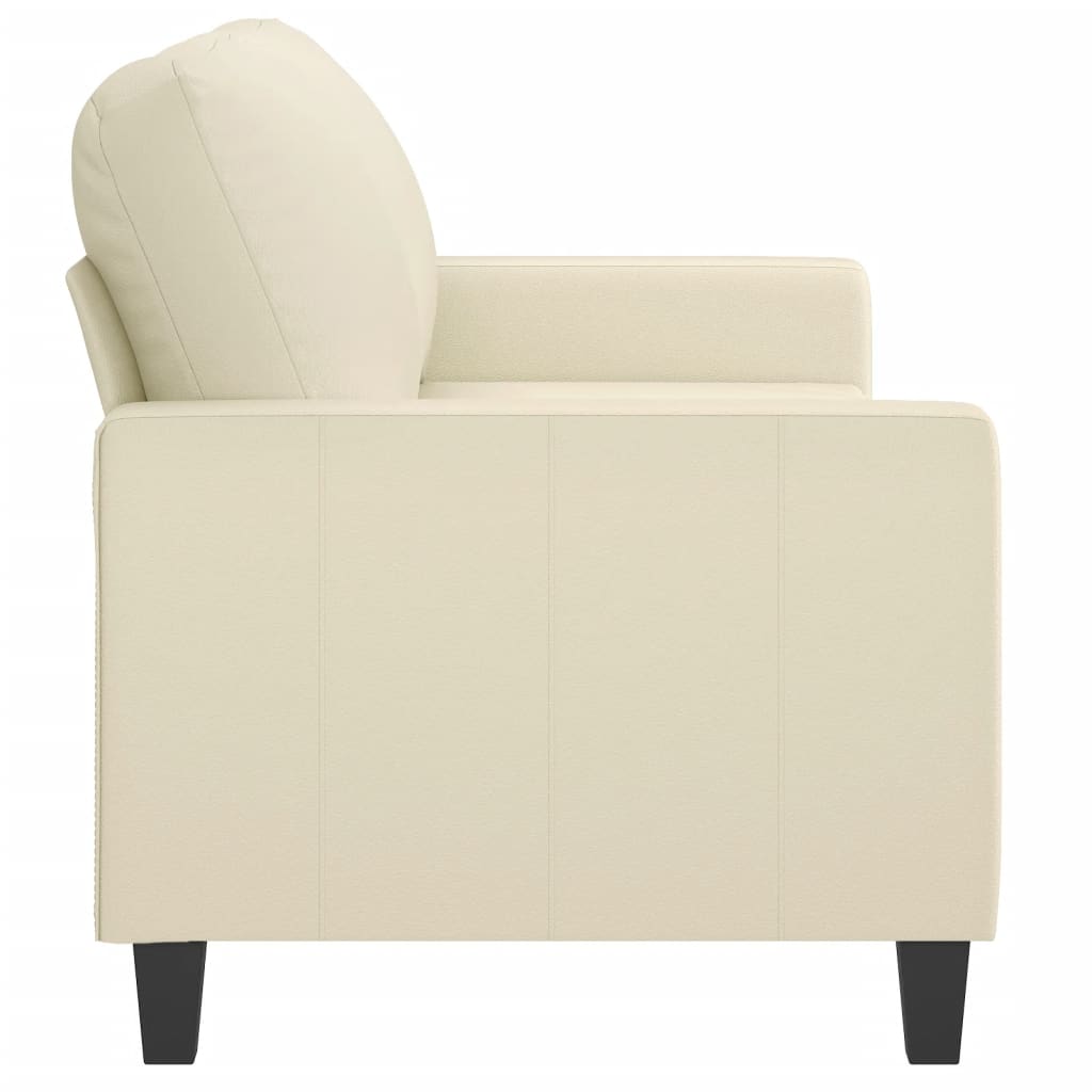 2 Seater Sofa Cream 140 cm Faux Leather