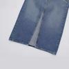 2023 Autumn Women's Denim Boxer Brief Skirt with Front Slit