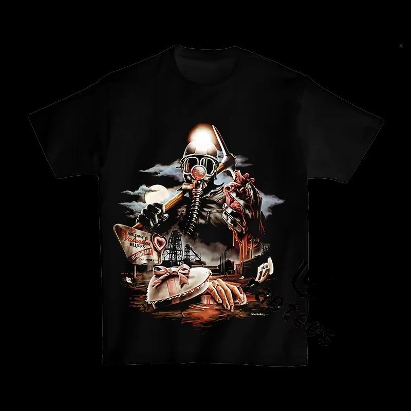 

Summer hot sale Horrible Devil Monster loose men s casual summer T-shirt 100% pure cotton short-sleeved summer T-shirt top S