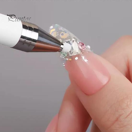 Rhinestone Decoration Pen 1 Set Picker Tool with Refills DIY Nail Art Craft Painting Dotting Refillable Wax Rotatable Pick-up Tools Applicator