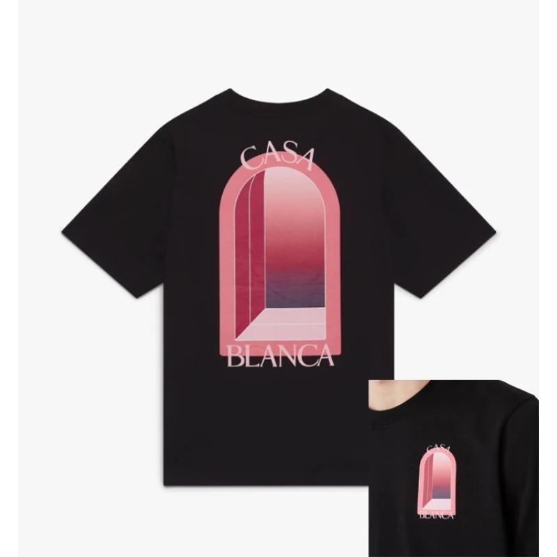 Vânzare Fierbinte T-shirt cu Imprimeu Grafic Casa și Arcuri Mânecă Scurtă Modă High-street Bărbați Femei Larg Casual Supradimensionat Gât Rotund Vară Nouă Tee