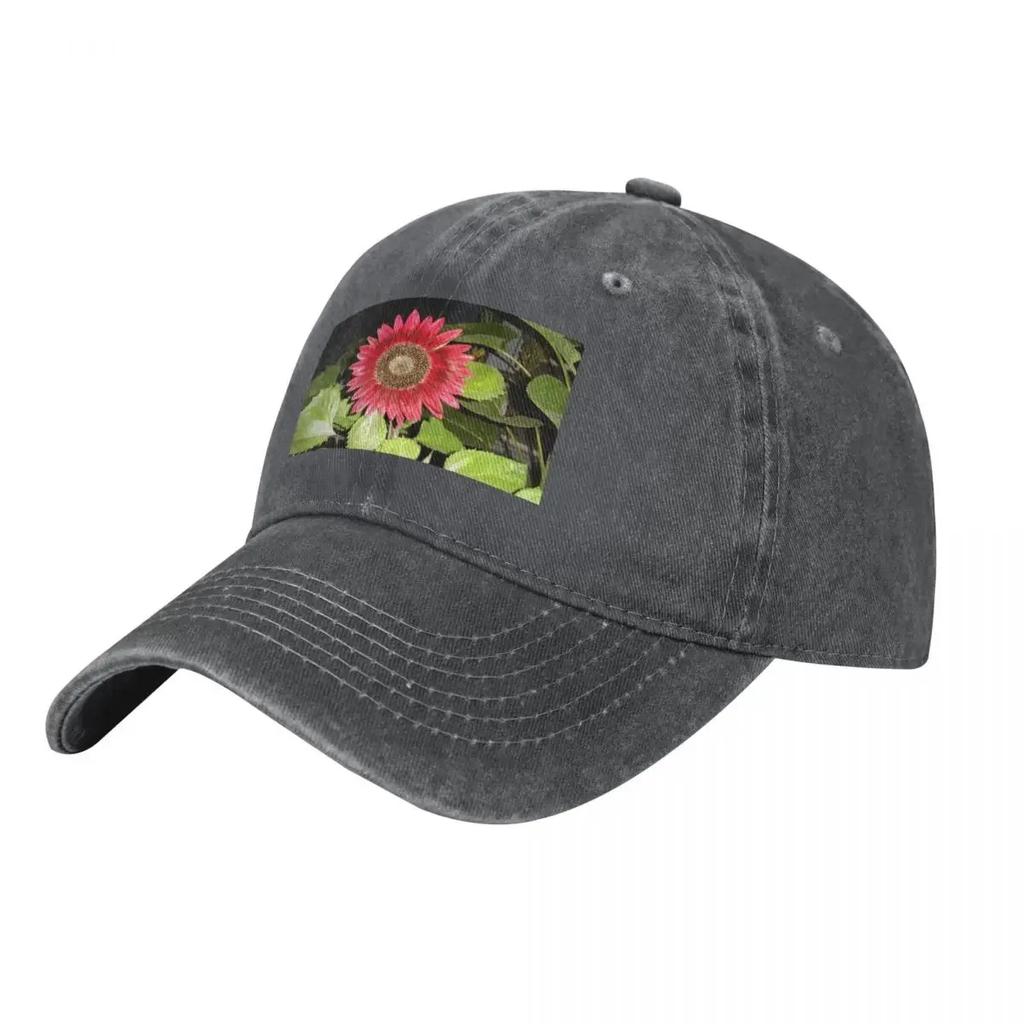 Red Sunflower Baseball Cap Snap Back Hat Fashionable Hat Baseball Cap Cosplay Unisexs Hats Womens