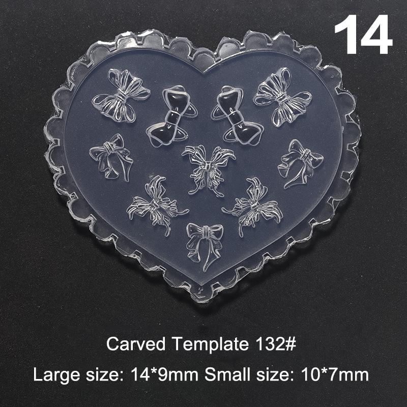 3D Nagel Carving Siliconen Transparante Sjabloon Mal Nail Art Diy Handgemaakt Gereedschap Kleine Kralen Polymeerklei Mal Manicure Decor