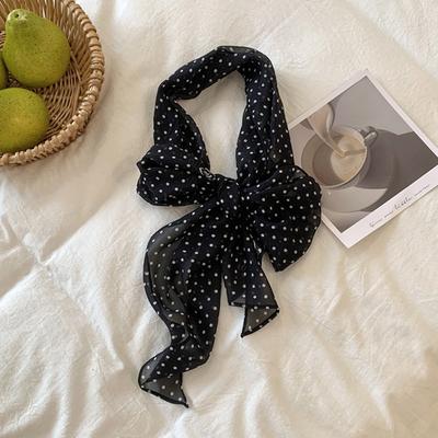 Modisches Stirnband Polka Dot Schal Chiffon Multifunktionelles Elegantes Band Polka Dots Dünnes Kopfschal Damen