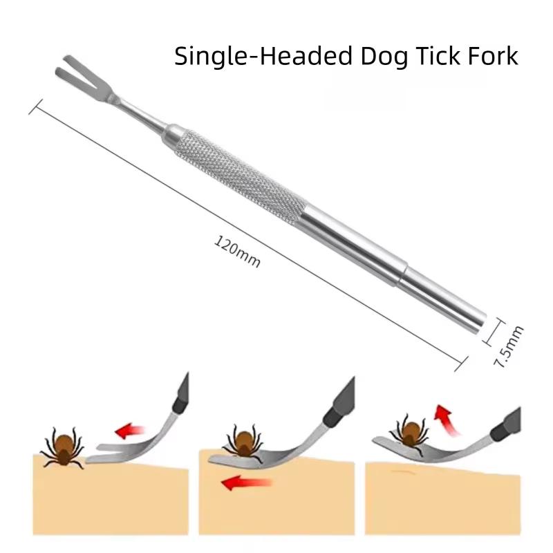 Pet Stainless Steel Tick Clip Pet Dog Tick Fork Repellent Tool Insect Remover Dog Cleaning Tool GPJYP300