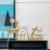 2Pcs Wealth Deer Ornament The Deer of Fortune Figurine Resin Modern Artistic Tabletop Deer Statue Gift for Birthday Housewarming