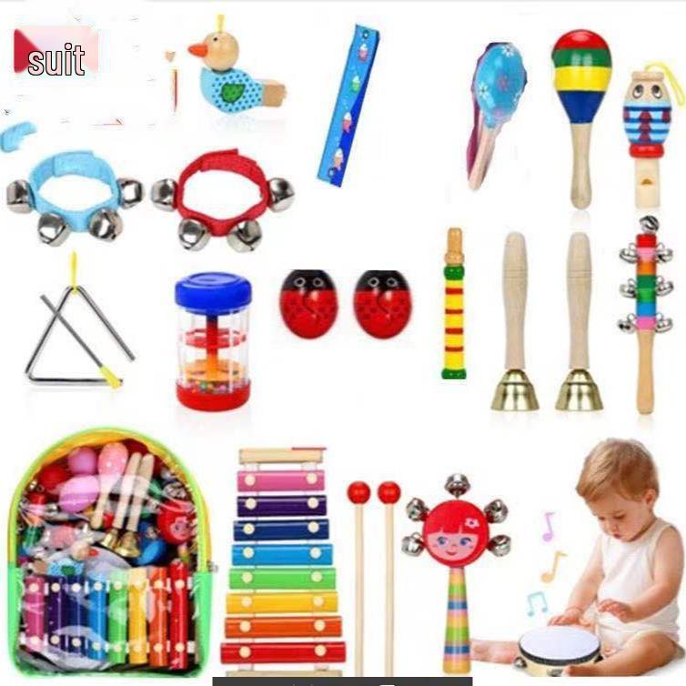 Orff Children s Percussion Instrument Set: Tambourine, Shaker, and Teaching Aids Combo Set