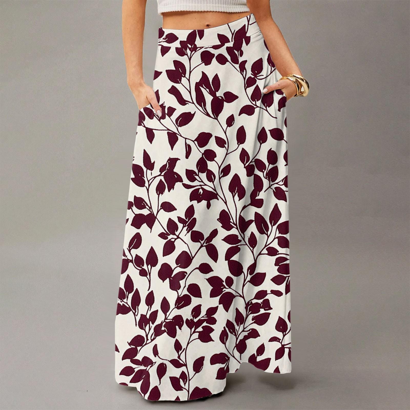 

Женское летящее платье макси обычное повседневное летнее с цветочным принтом в богемном стиле юбка XL винный