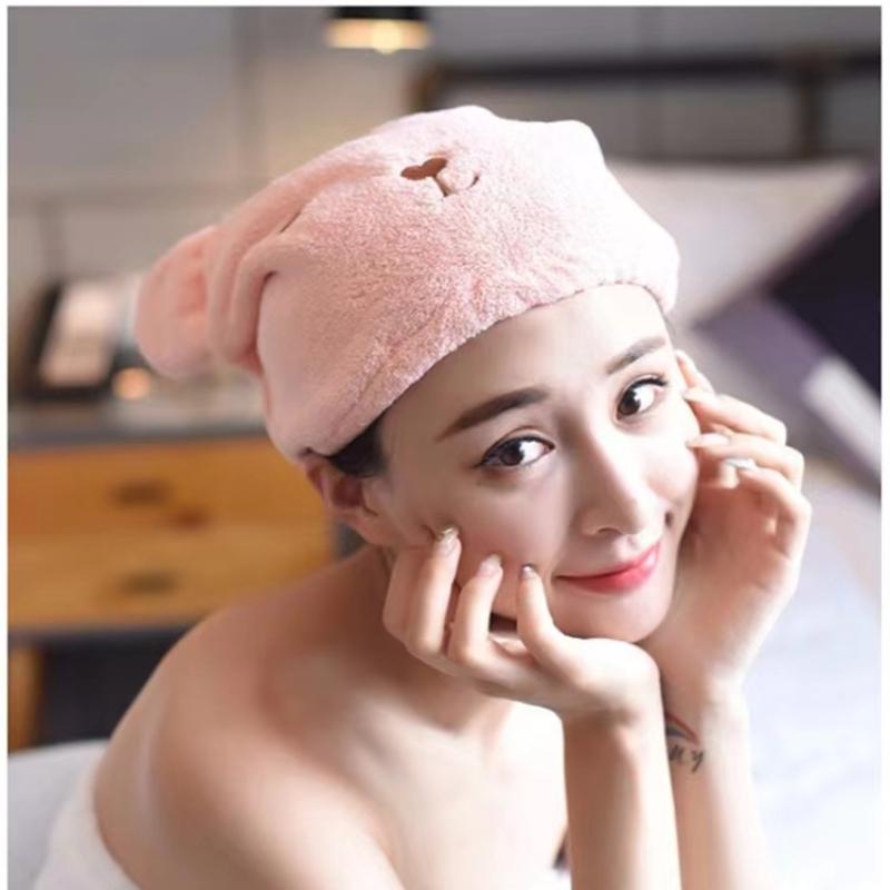 Cute Hair Drying Cap Hat Quick-Dry Hair Towel Cap Super Absorption Turban
