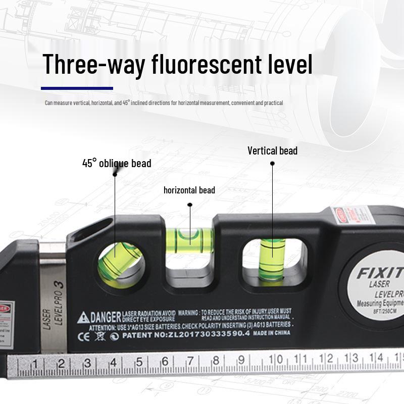 High-Precision Multifunction Laser Level with Infrared Cross-Line and Tape Measure