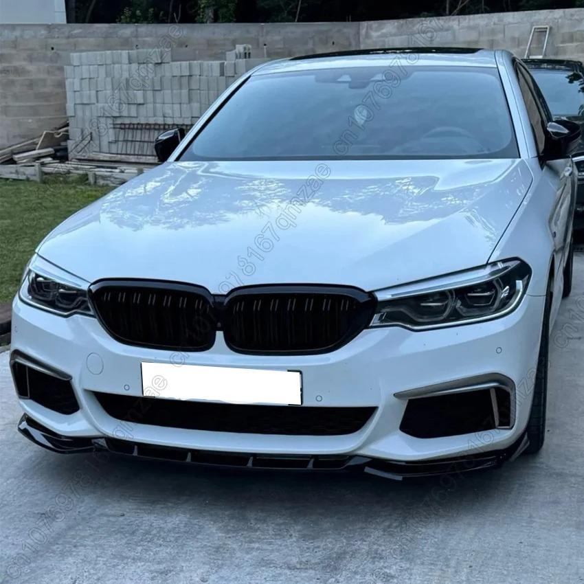 Für BMW 5 G30 G31 525i 530i 530d 540i M 2017-2020 Auto Frontstoßstange Lippe Kinnschutz Diffusor Abdeckung Deflektor Karosserie-Kits Glanzschwarz