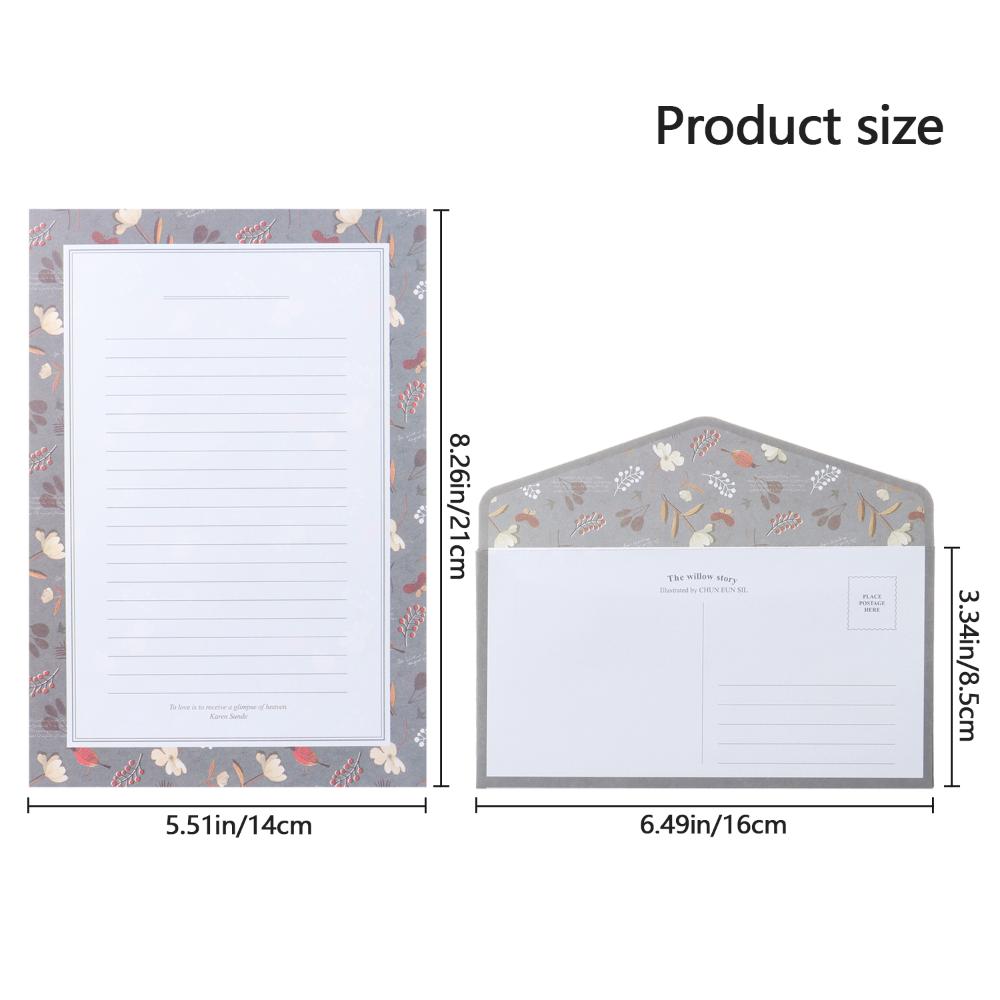 Blumendruck mit Umschlägen 24 STÜCK 8 verschiedene Designs Briefpapier Schreibpapier 48 STÜCK