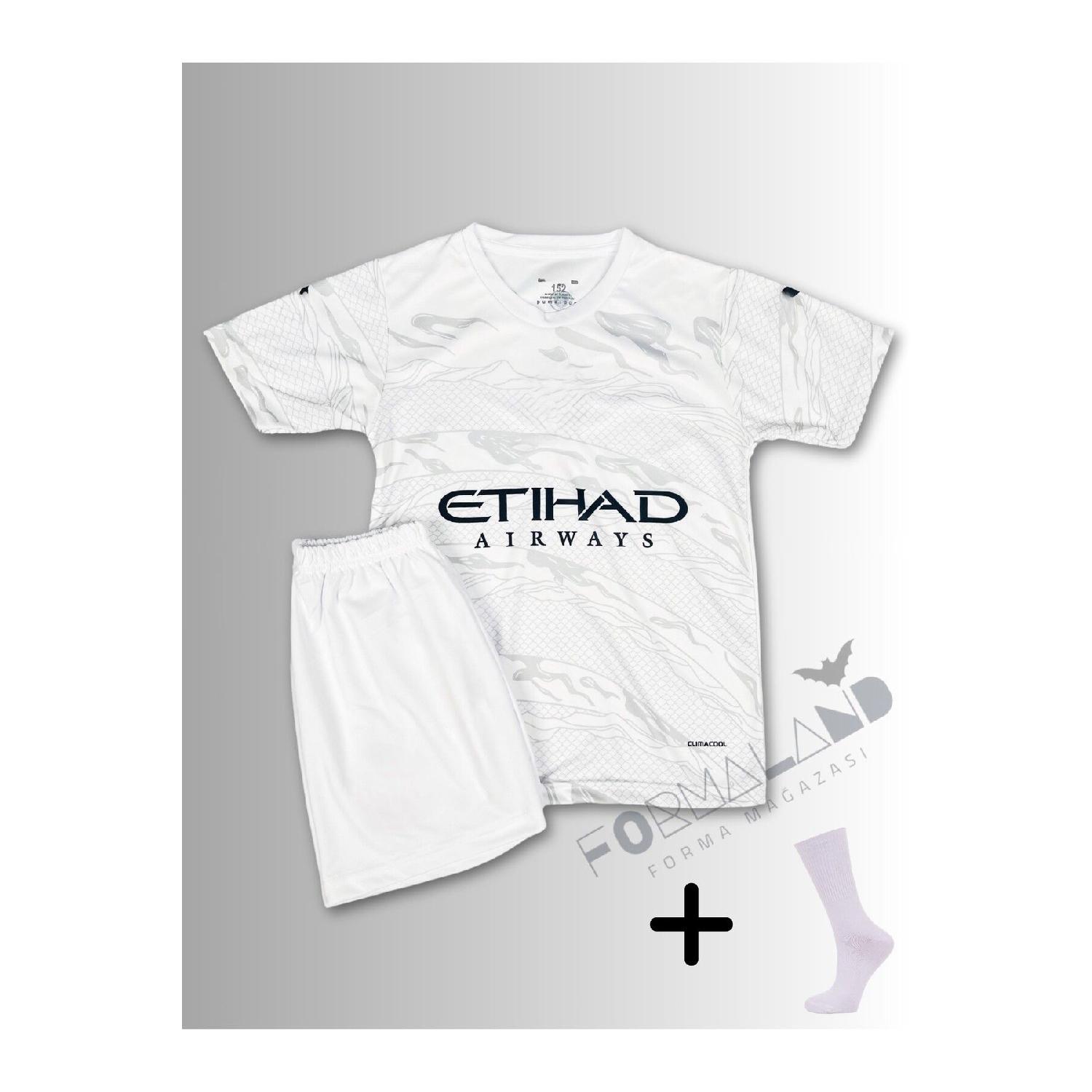 

мужчина. Белый детский трикотаж City Dragon Year Anonymous (джерси-шорты-носки-браслет) Набор из 4 шт. 5-6 Yaş чистый