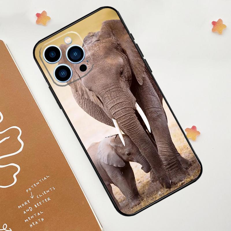 Elephant Baby Nature Phone Case For iPhone 17 Pro Max 11 14 15 16 Pro Max 12 13 mini 16 Plus 16e 17 Air Funda