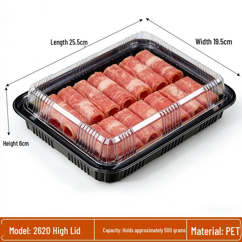 Disposable Rectangular Food Packaging Trays with Lids