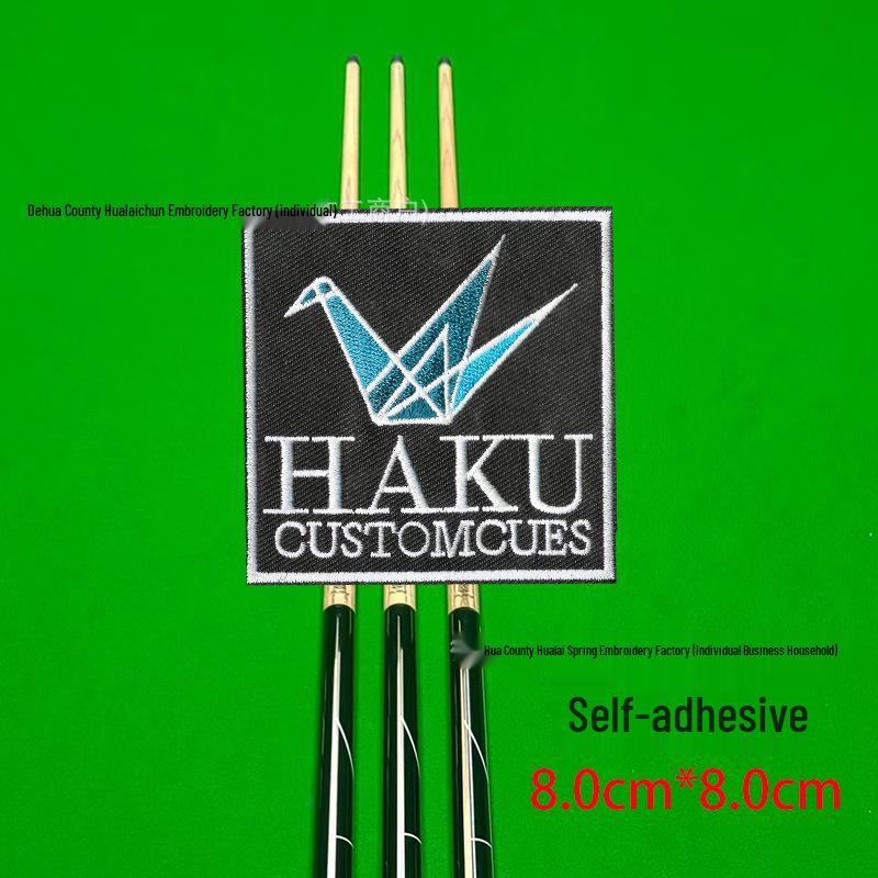 Billiard Cue Case Velcro Patch: Embroidered Logo Self-Adhesive Wrap Badge