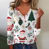 Women's Cute Sweatshirt Knitted Fashion Casual V-neck Long-sleeved Cozy Print Top