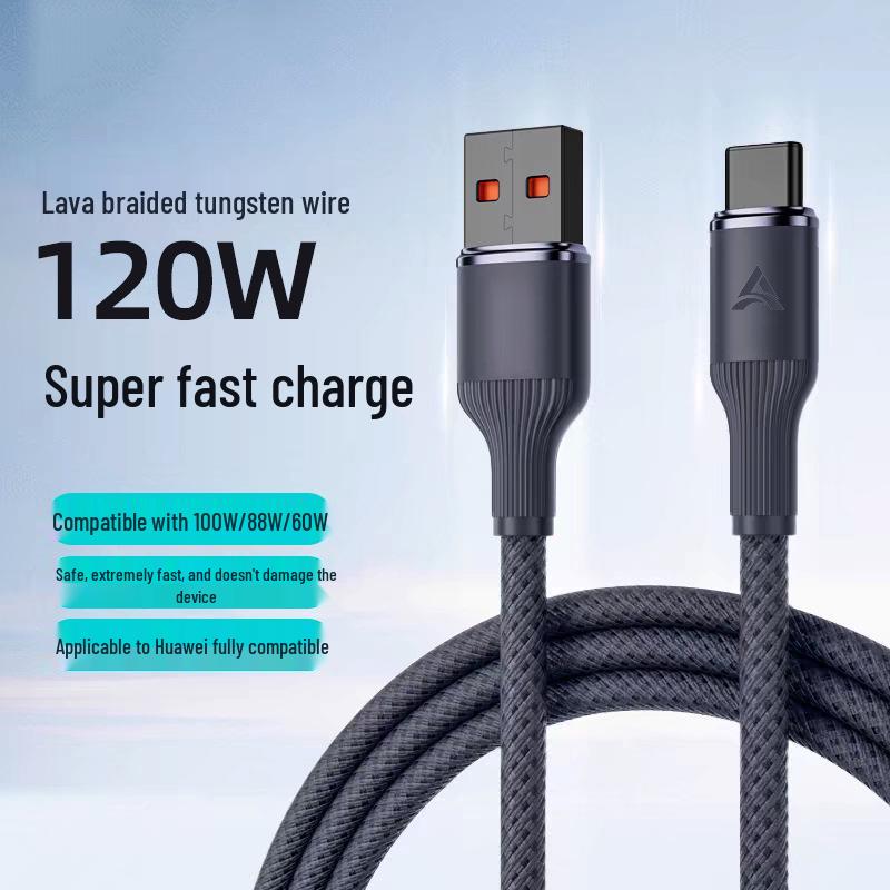 3.6m 6A 120W Super Fast Charge Braided Type-C Cable for Huawei