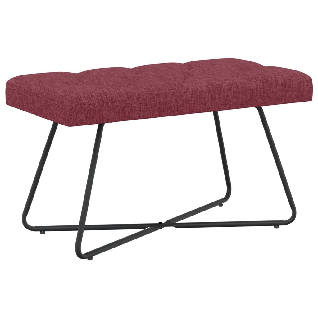 Bench with Button Tufting Wine Red 80 x 40 x 46 cm Fabric