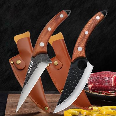 Fleischerbeil aus Edelstahl, geschmiedetes Ausbeinmesser, professionelle Küchenmesser, Kochmesser, Fischmesser, Kochwerkzeug mit Abdeckung