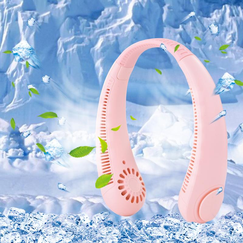Ventilator de gât suspendat Mini ventilator portabil fără lame, reîncărcabil prin USB, răsucibil, fără frunze, răcire cu aer pentru sport