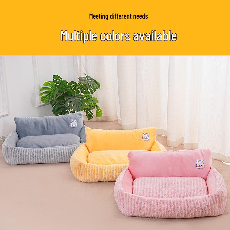 Winter Warm Pet Sofa Bed - Thickened All-Season Nest for Cats & Dogs