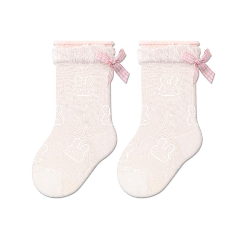 Infant Baby Rabbit Socks For Girls Cute Newborn Mesh Bowknot Mid-calf Short Sock Summer Fashion Sweet Princess Cotton Socks
