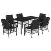 VidaXL Ensemble à Manger de Jardin avec Coussins 7 pcs, Table et Chaises de Patio, Meubles d'Extérieur Terrasse, Moderne, 3212107