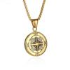 Vintage Viking Compass Pendant Necklace Men Fashion Metal Charm Gift Jewelry Accessory