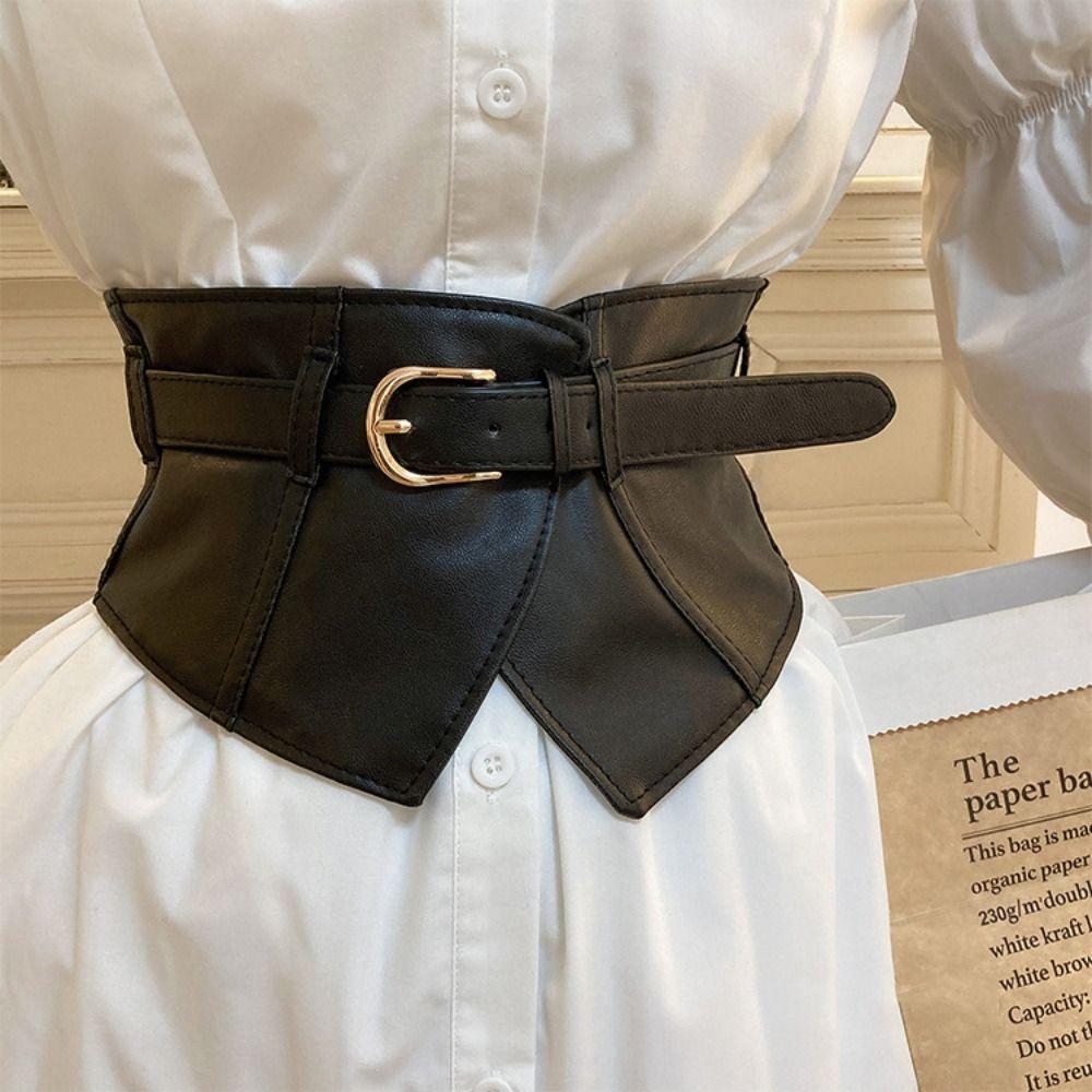 Adjustable Elastic Cummerbunds Black Waist Corset Fashion Wide Belt  Ladies