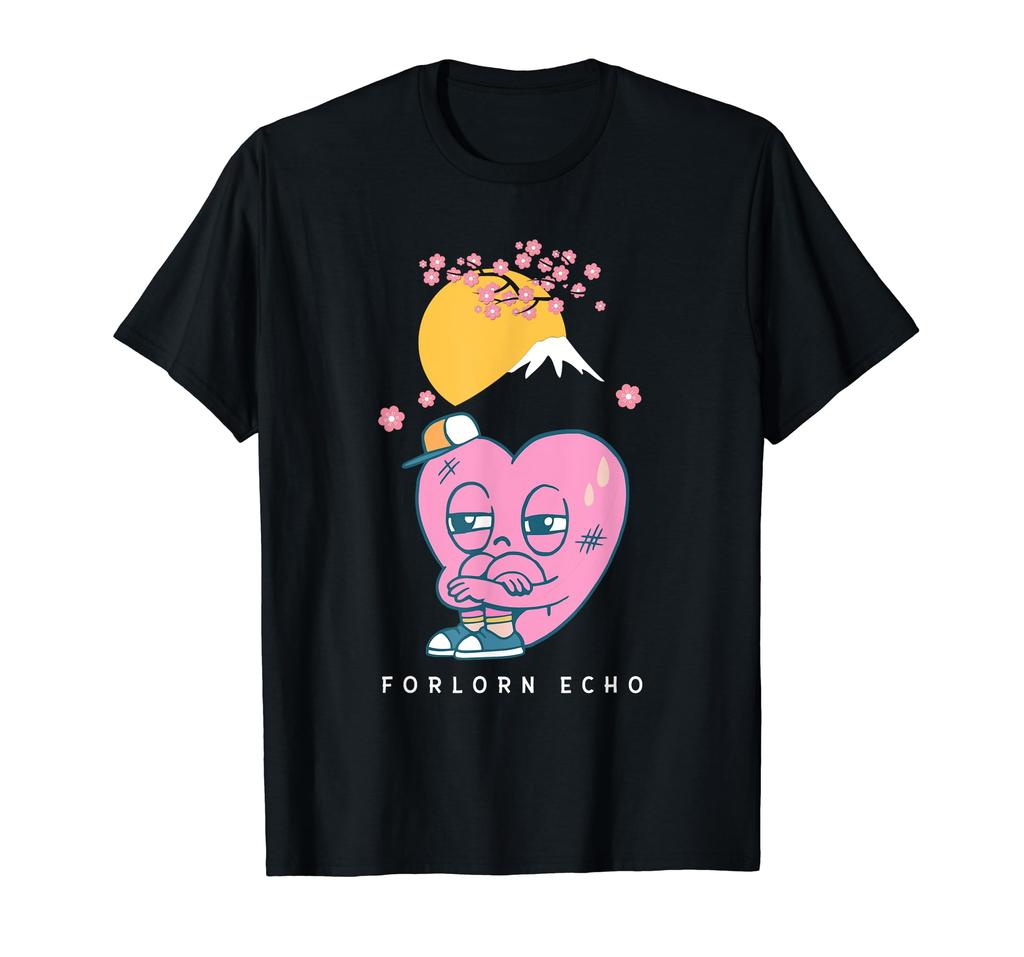 Sadness Broken Heart Cute Valentine Japanese Positive T-Shirt
