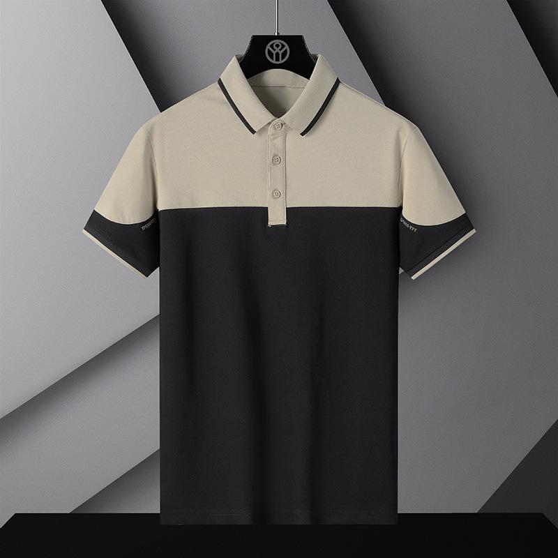 Erkek Yaz Polo Gömlek T-Shirt Iş Rahat Nefes Tee Düz Renk Gevşek Rahat Yaka Kısa Kollu Gömlek