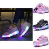 Chaussures LED de Qualité Premium avec Roues Patins à Roulettes Lumineux en Maille Baskets Homme Femme