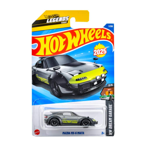 Hot Wheels Basisauto Mazda MX-5 Miata Fahrzeug Spielzeug Miniauto ab 3 Jahren, Grau, JFN41