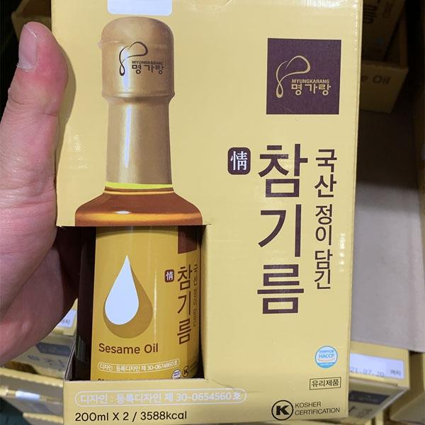 Myeonggarang Premium Authentic Roasted Sesame Oil 200ml x 2 Bottles One thing