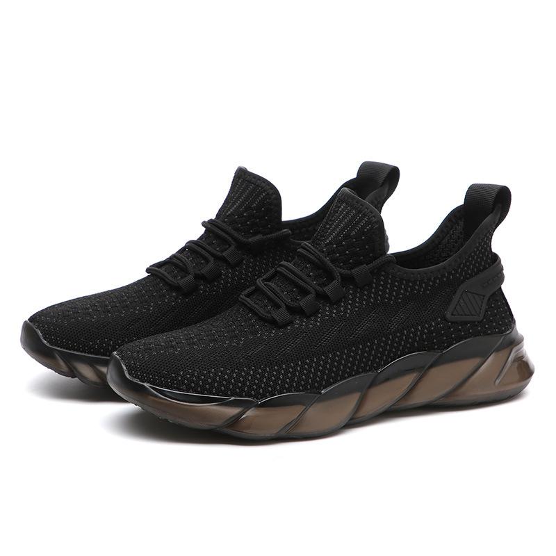 Flying Woven Men's Shoes Summer Sports Breathable Casual Mesh Shoes Soft-soled Mesh Shoes Men's Dirt-resistant Travel Shoes Trendy Coconut Shoes