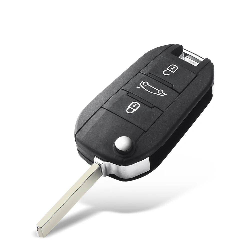 Guscio Chiave Auto per Peugeot 208 2008 301 308 508 5008 Rcz Per Citroen C-Elysee C4-Cactus Guscio Chiave con Telecomando Centrale per Fari