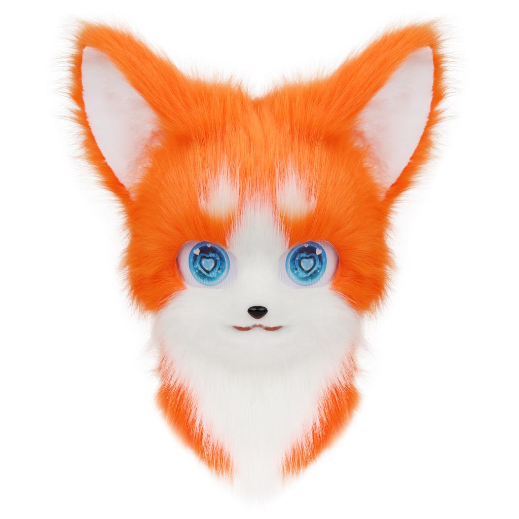 Tierisch Felliger Fursuit Kopfmaske Plüsch Katze Fuchs Maske Kostüm Requisiten für Halloween Cosplay Party