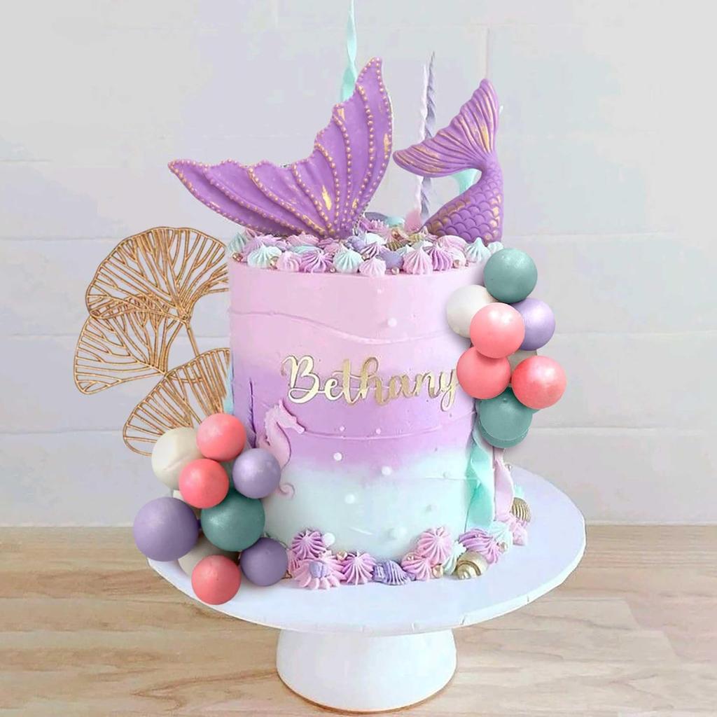 Mermaid Tail Cake Topper Under the Sea Cake Decoration Balls Cake Topper Mermaid Tail Cake Topper Mermaid Party Supplies