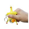 Squeeze Egg Laying Chicken Prank Keychain - Goofy Stress Relief Toy