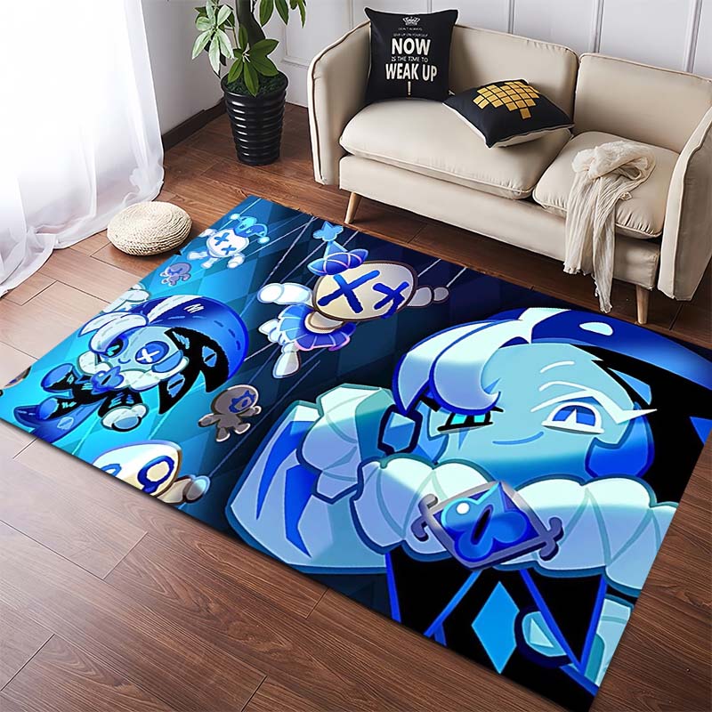 Mystical Blue Eye & Wizard Area Rug, Galaxy Fantasy Design Non-Slip Floor Mat