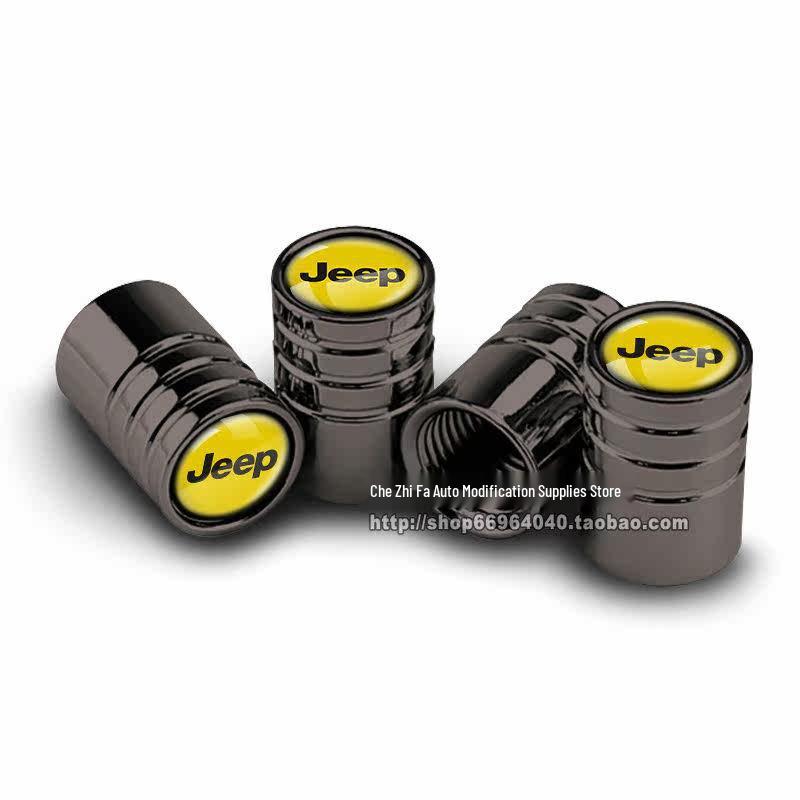 Jeep Tire Valve Stem Caps for Grand Cherokee, Compass, Wrangler, and Cherokee - Decorative Set