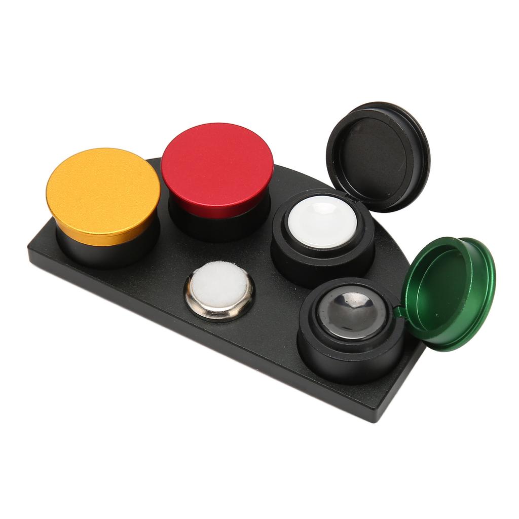 Watch Oiler Dish with Cover Aluminum Alloy Ceramic 4 Dish Watchmakers Oiler Dishes Cups Stand Multi