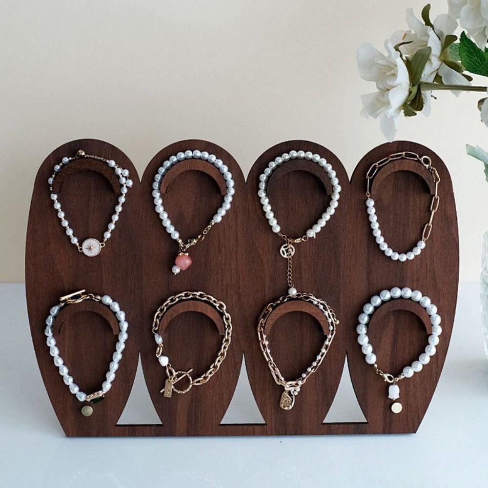 Organizer Necklace Display Stand Wood Jewelry Holder Durable Bracelet Tray  Gift