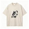 Sporty Butterfly T-Shirt: Women's Casual Short Sleeve Crewneck (Digital Print)