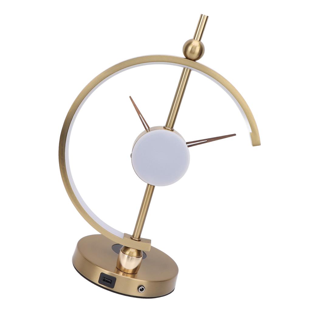 LED Clock Lamp Beautiful Stylish Silent Clock Table Lamp Ornament with Wireless Charging Base 12W AC