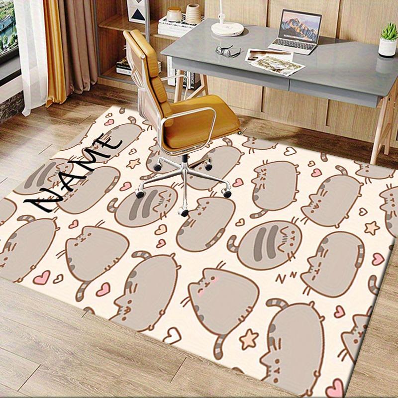 Cute, Fluffy, Cat Office Carpet Soft Polyester Entrance Carpet Washable Non Slip Machine Washable In