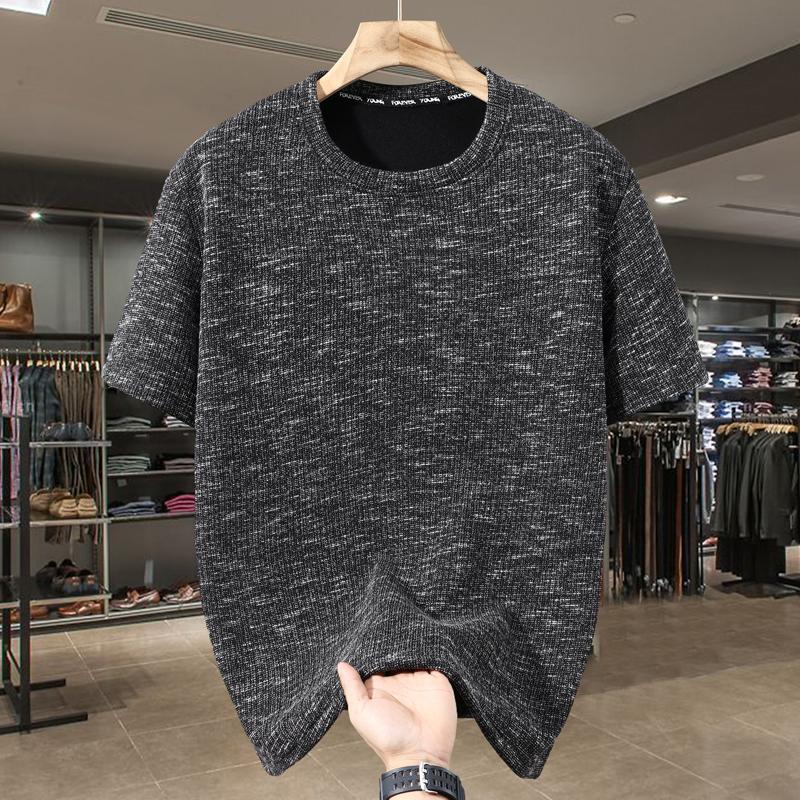 5XL-11XL Plus Size Velvet T-shirt Man Oversize Tops Winter Thick Warm Short Sleeve Tee Fashion Vintage Clothing