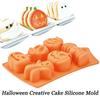 Halloween Silicone Cake Mold Pumpkin Mold Ghost Hat Skull Chocolate Food Baking Tray Mold Cookie Biscuit Cake Baking Mold
