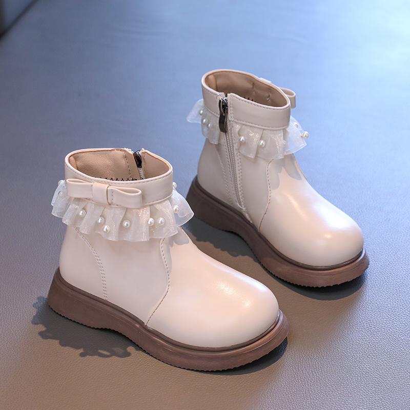 Spring Autumn Kids Shoes Boots for Girl Lolita Style Princess Ankle Boots Fashion Versatile Children Causal Leather Boots New